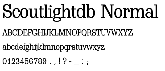 ScoutLightDB Normal font